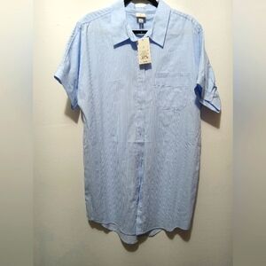 A New Day Size‎ S  Button Front Blue & White Oversized Shirt Dress NWT